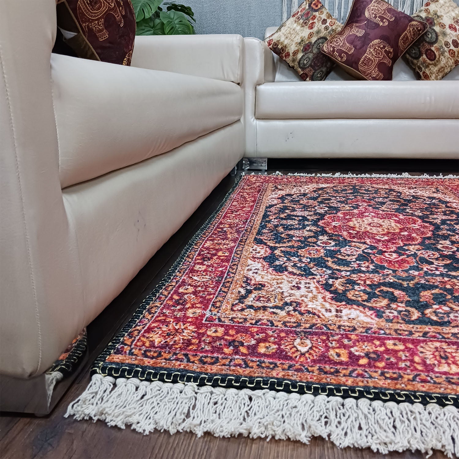 Silk Carpet Persian Design Collection Black and Red – Living Room Rug – Avioni Home