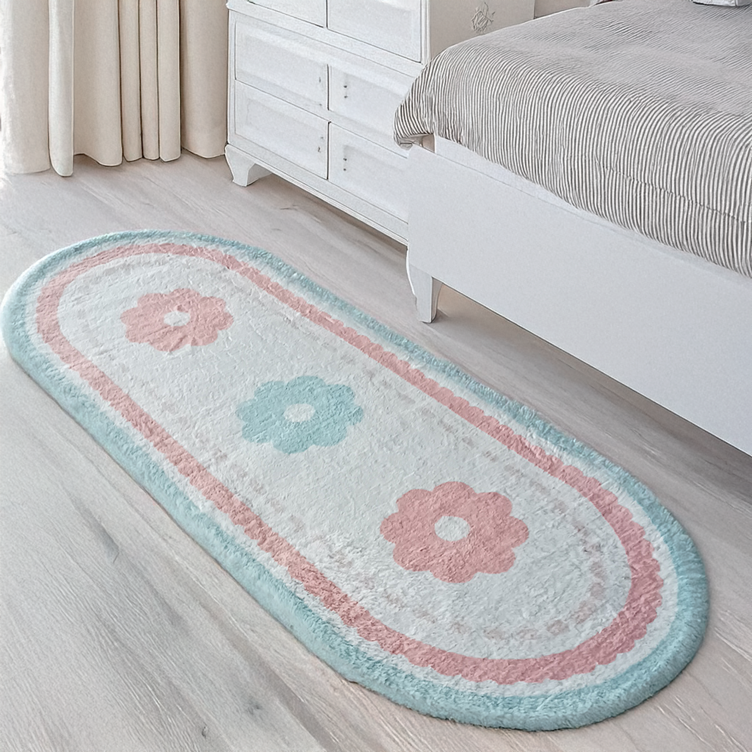 Avioni Boho Vides Fluffy Shag Very Soft Faux  Fur Rug for Kids Nursery Play Room-55cmx140cm (~22×55 inch)