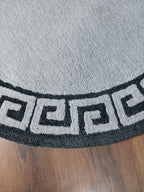 Avioni Home Atlas Collection - Greek Style Microfiber Round Carpet In Light and Dark Grey | Soft, Non-Slip, Easy to Clean