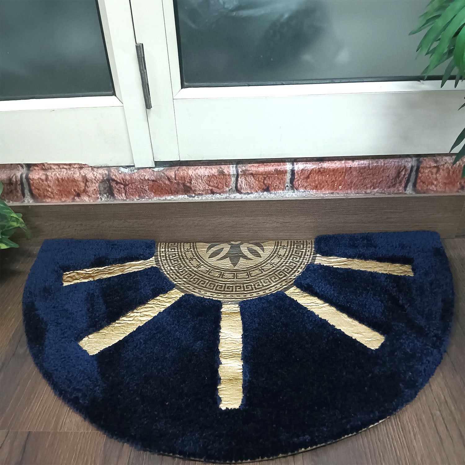 Avioni Divine Collection | Luxury Golden/Silver Touch Tufted Rug In Brightening Sun Soft And Plush Handmade Door Mats | Pooja Mats | BathMats -45 cms x 75 cms