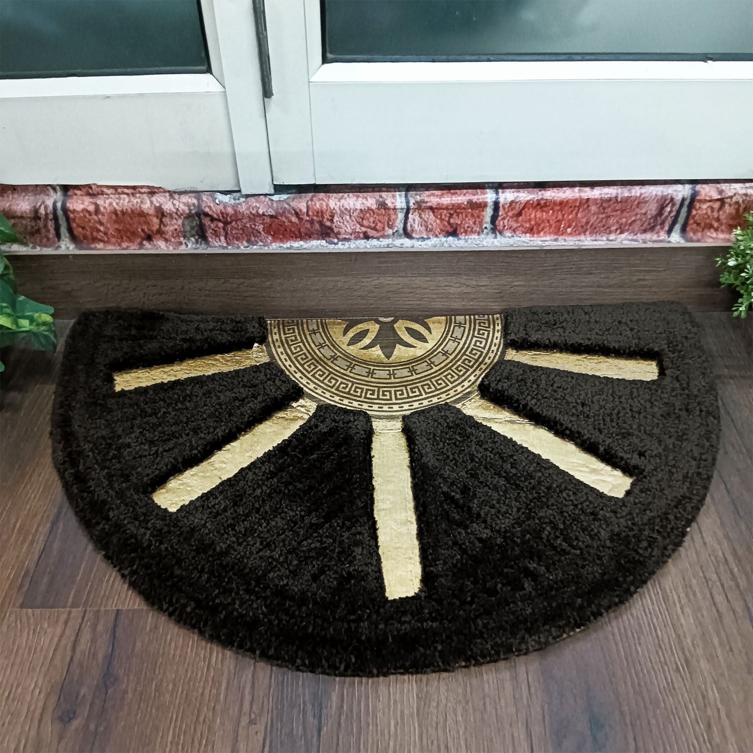 Avioni Divine Collection | Luxury Golden/Silver Touch Tufted Rug In Brightening Sun Soft And Plush Handmade Door Mats | Pooja Mats | BathMats -45 cms x 75 cms