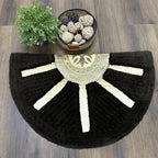 Avioni Divine Collection | Luxury Golden/Silver Touch Tufted Rug In Brightening Sun Soft And Plush Handmade Door Mats | Pooja Mats | BathMats -45 cms x 75 cms