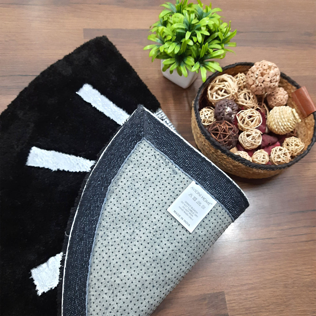 Avioni Divine Collection | Luxury Golden/Silver Touch Tufted Rug In Brightening Sun Soft And Plush Handmade Door Mats | Pooja Mats | BathMats -45 cms x 75 cms