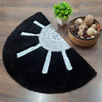 Avioni Divine Collection | Luxury Golden/Silver Touch Tufted Rug In Brightening Sun Soft And Plush Handmade Door Mats | Pooja Mats | BathMats -45 cms x 75 cms