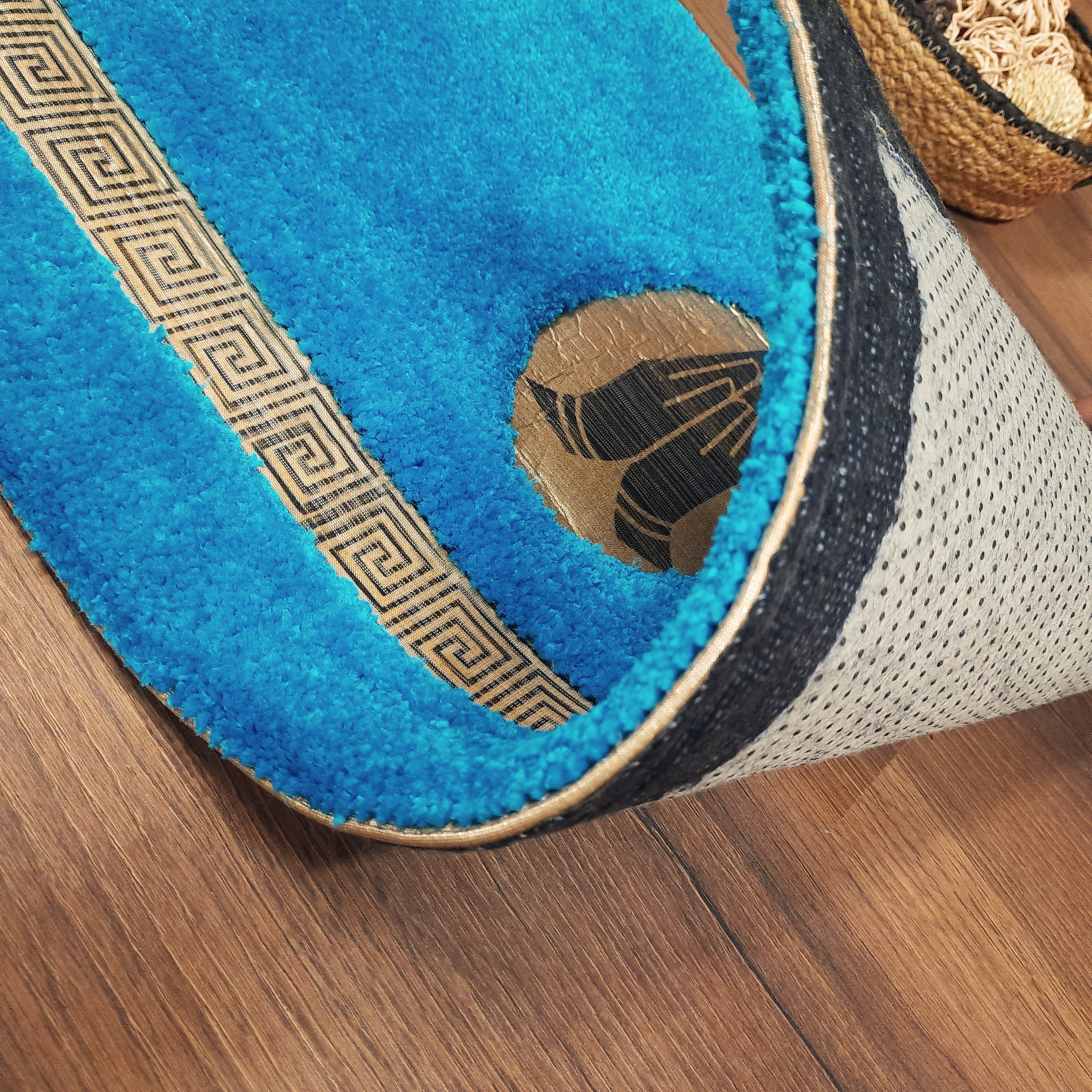 Avioni Divine Collection | Luxury Golden/Silver Touch Tufted Rug In Beautiful-Nameste Soft And Plush Handmade Door Mats | Pooja Mats | BathMats -45 cms x 75 cms