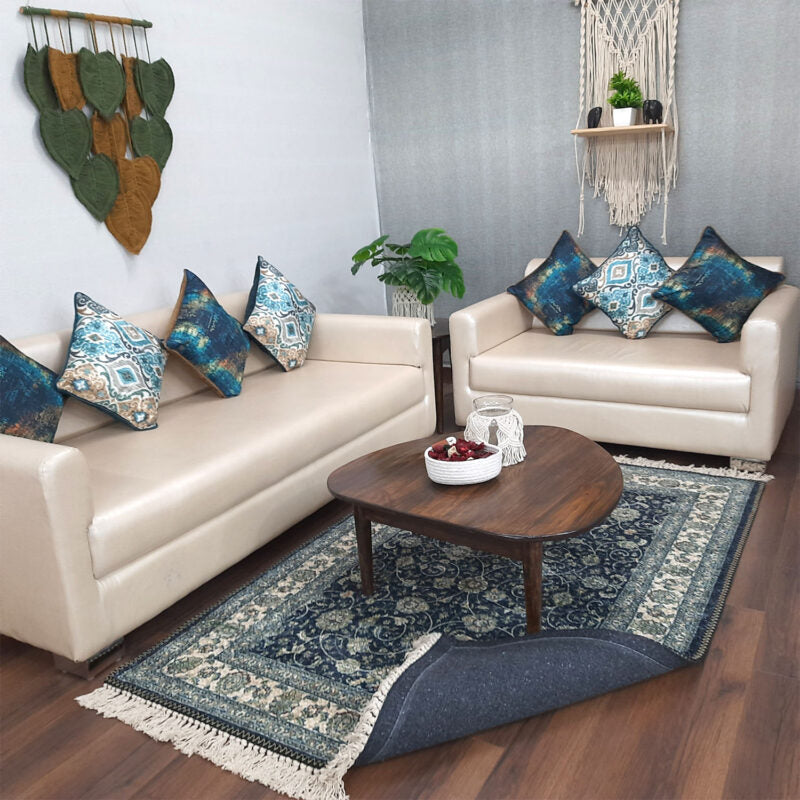 Faux Silk Carpet Beautiful Persian Design in Black – Carpet for Living Room – Avioni