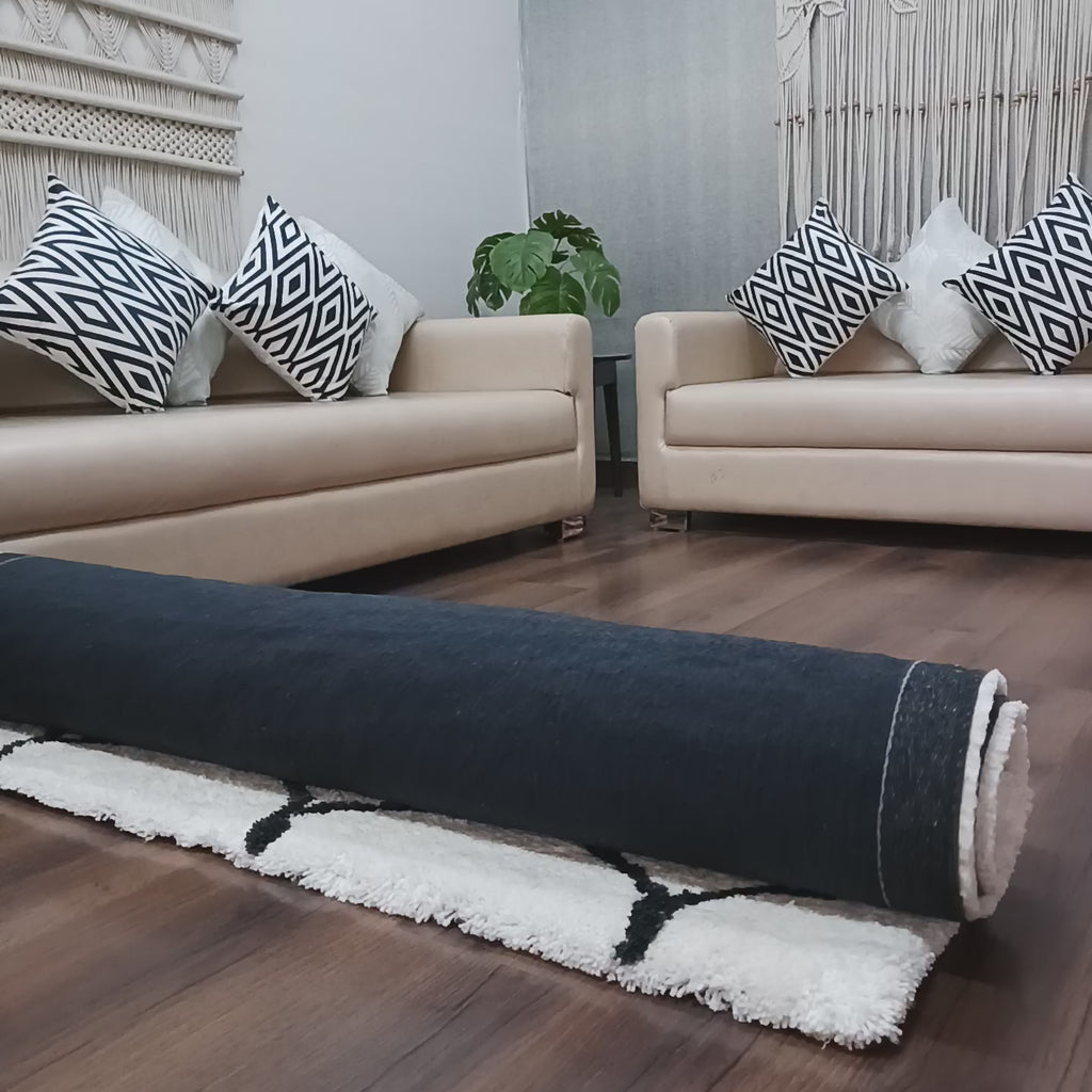 Avioni Atlas Collection- Micro Moroccan Lattice Carpets In Cream And Gray-Different Sizes