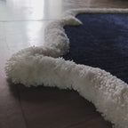 Avioni Luxury Collection- Plush Luxury Navy and White 3D Border Carpet for Living / Bed Room