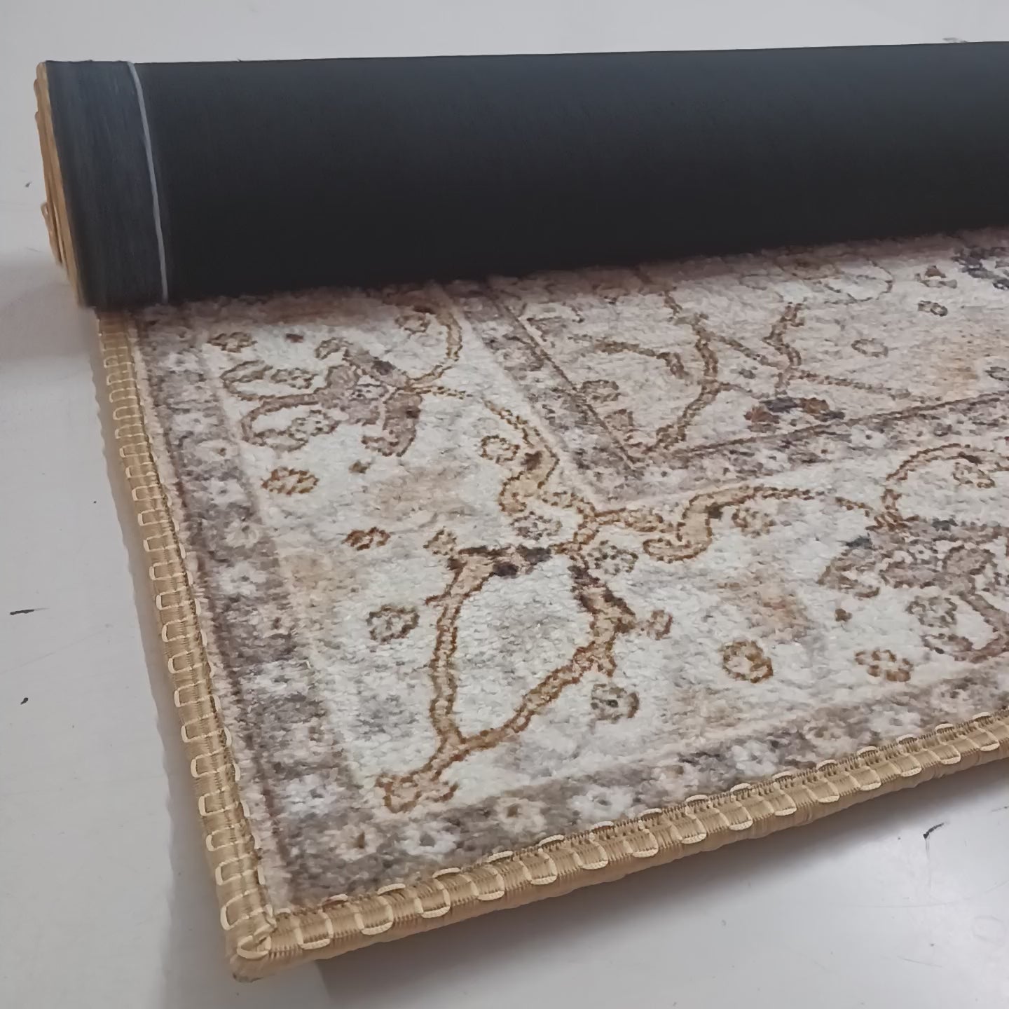 Avioni Faux Silk Carpet for Your Living Room | Persian Design | Washable Rug | Earthy Elegance Collection