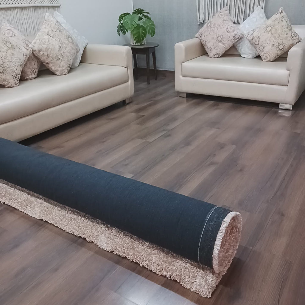 Avioni Home Atlas Collection - Microfiber Carpet In Beige & white | Soft, Easy to Clean