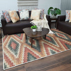 Avioni Kilim Design Inspired Natural Jute Rug with Cotton Backing