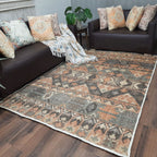 Avioni Kilim Design Inspired Natural Jute Rug with Cotton Backing | Multiple Sizes Available