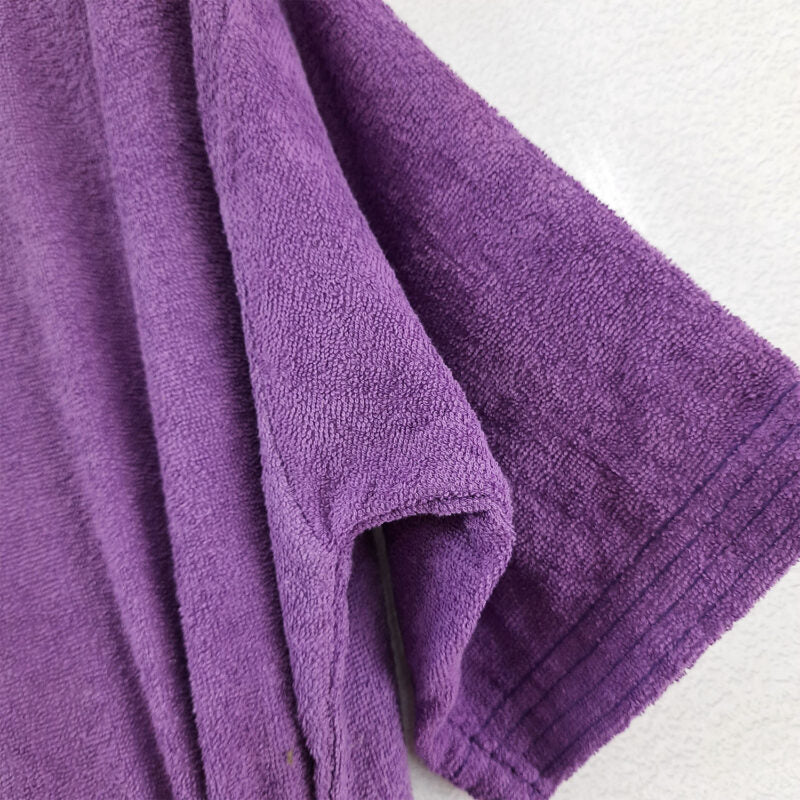 Loomkart Very Fine Export Quality Bath Robes in Purple Without Hood in Avioni Zip-Packing Unisex