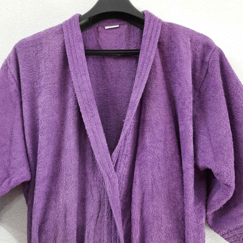 Avioni by Loomkart | Export Quality Bath Robes in Purple Without Hood in Avioni Zip-Packing Unisex
