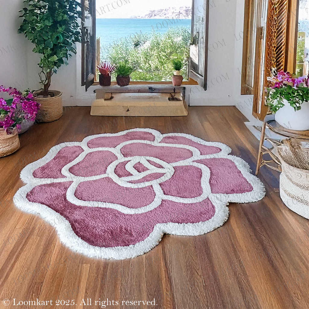 Avioni Luxury Collection- Plush Luxury Rose Carpet in Blush pink and with a stunning White 3D Border.