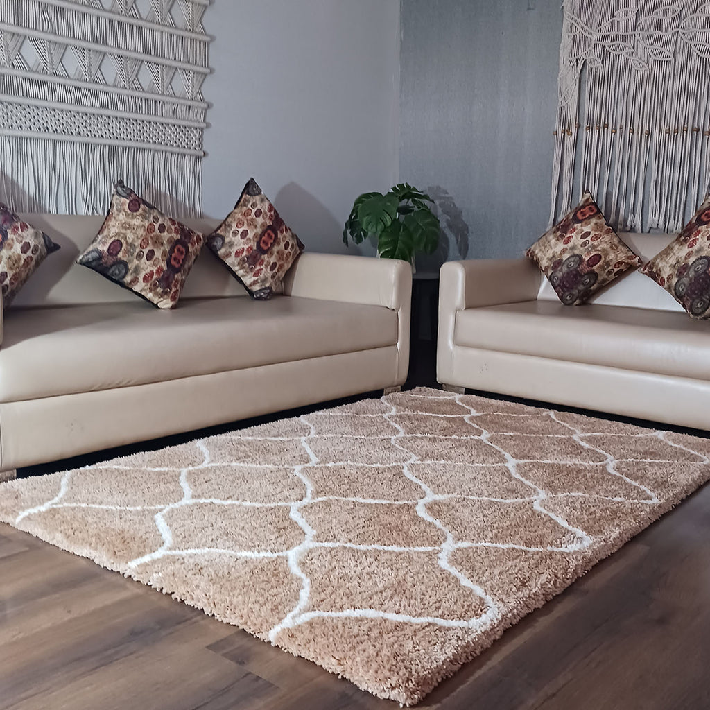 Avioni Atlas Collection- Micro Beige Moroccon Design Carpet -Different Sizes
