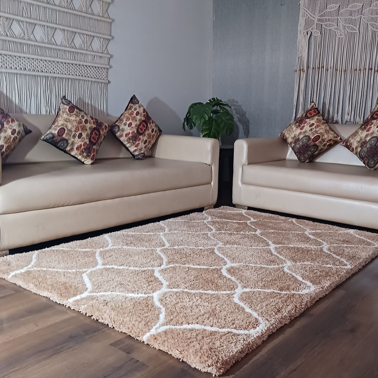 Avioni Atlas Collection- Micro Beige Moroccon Design Carpet -Different Sizes