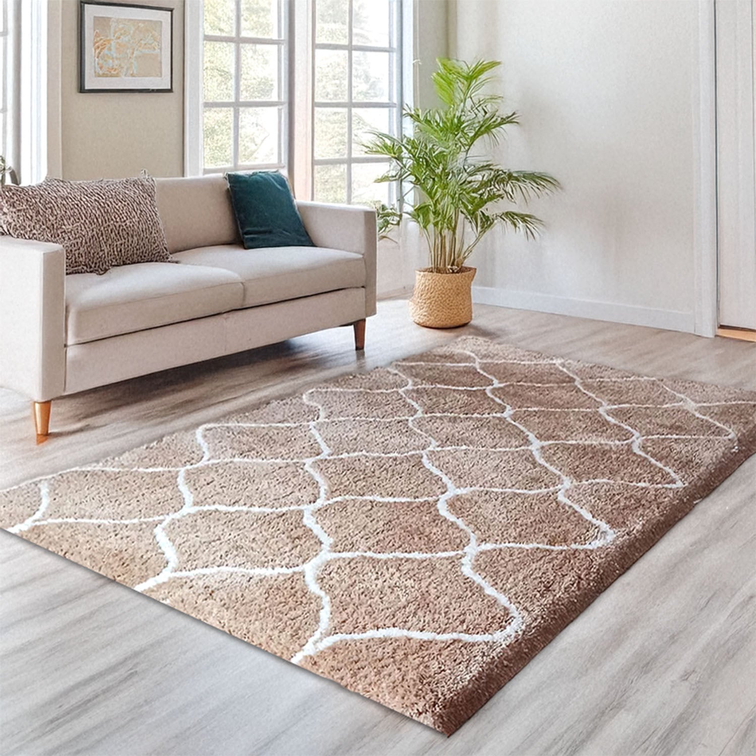 Avioni Atlas Collection- Micro Beige Moroccon Design Carpet -Different Sizes