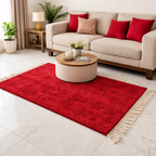 Avioni Carpets for Living Room/Pooja Room – Wevani Collection Red Carpet/Rug – 90cm x 150cm (~3×5 Feet)