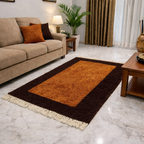 Avioni Carpets for Living Room/Pooja Room – Wevani Collection Brown And Coffee Carpet/Rug – 90cm x 150cm (~3×5 Feet)