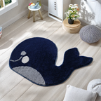 Anti-Slip Soft Whale Carpet for Baby & Kids Room - Washable and Anti Slip Backing-60 cm x 90 cm