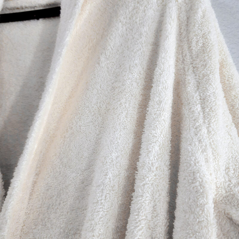 Bathrobes With Hood 100% Cotton Fine Quality in White Cream Color by Avioni