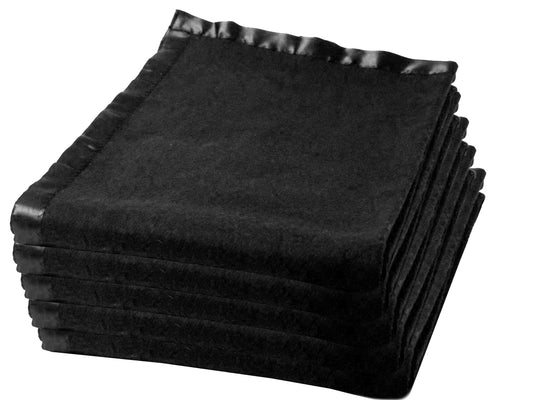 Blanket Combo – Wool Blankets Black With Ultra Satin On Borders- set of 5 blankets – MSF