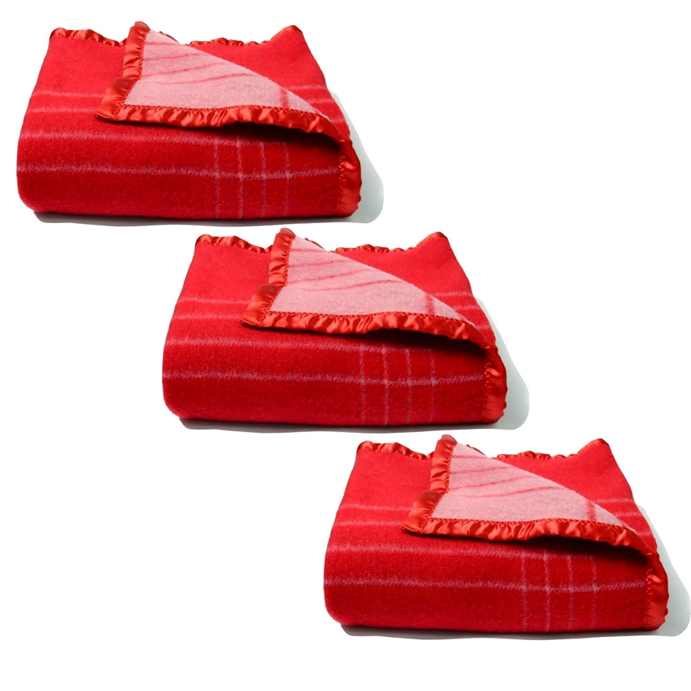 Buy 2 Get 1 Free – Avioni Home Very Warm Premium 80 Percent Wool Red Wool Blankets-162cm x 245cm