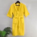 Avioni by Loomkart | Very Fine Export Quality Bath Robes in Yellow in Avioni Zip-Packing- Standard Size
