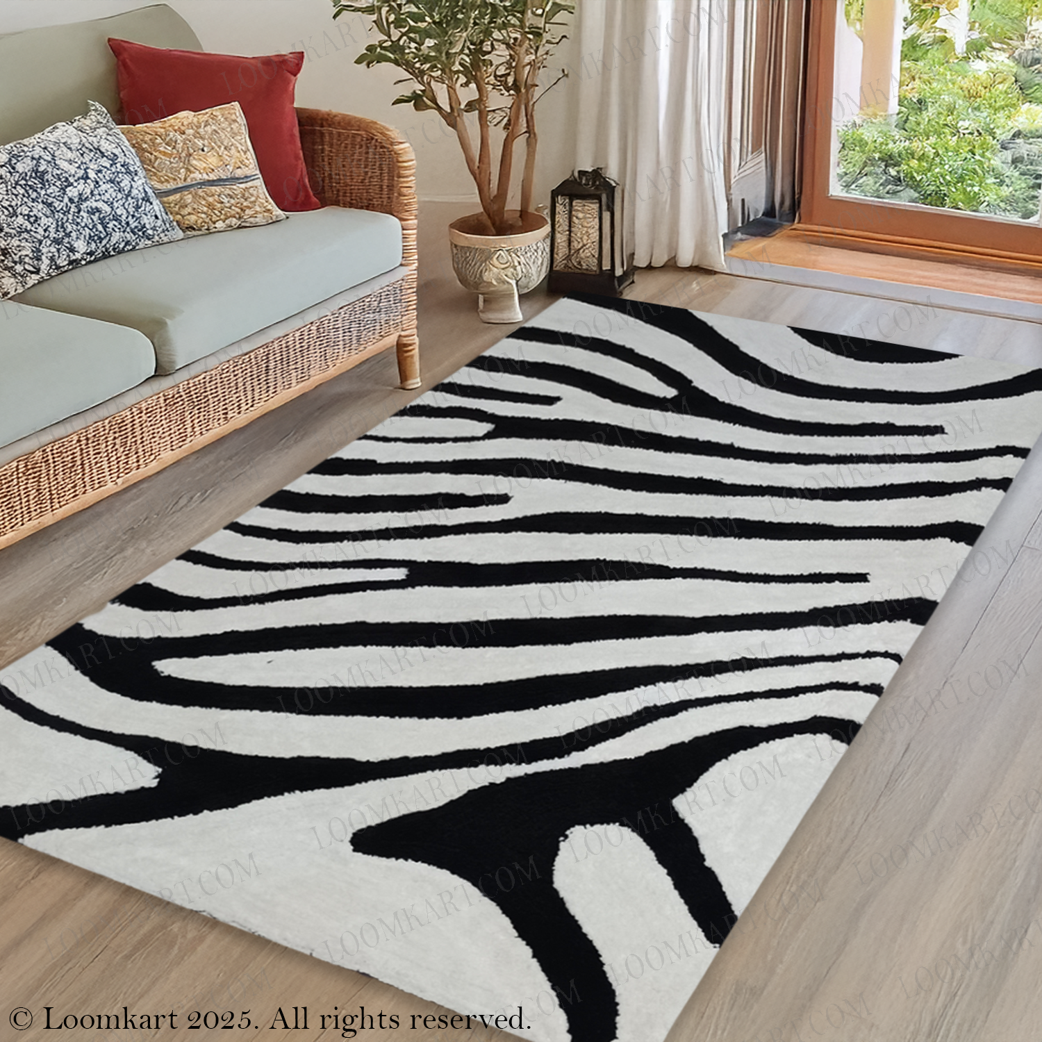 Avioni Atlas Collection- Micro Tiger Design In Black And White|Soft, Easy to Clean