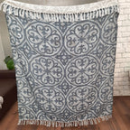Avioni Beautiful Soft Sofa Throw | Grey & White Double Side Design | Virgin Premium Polyester Slub Handloom Sofa Throw