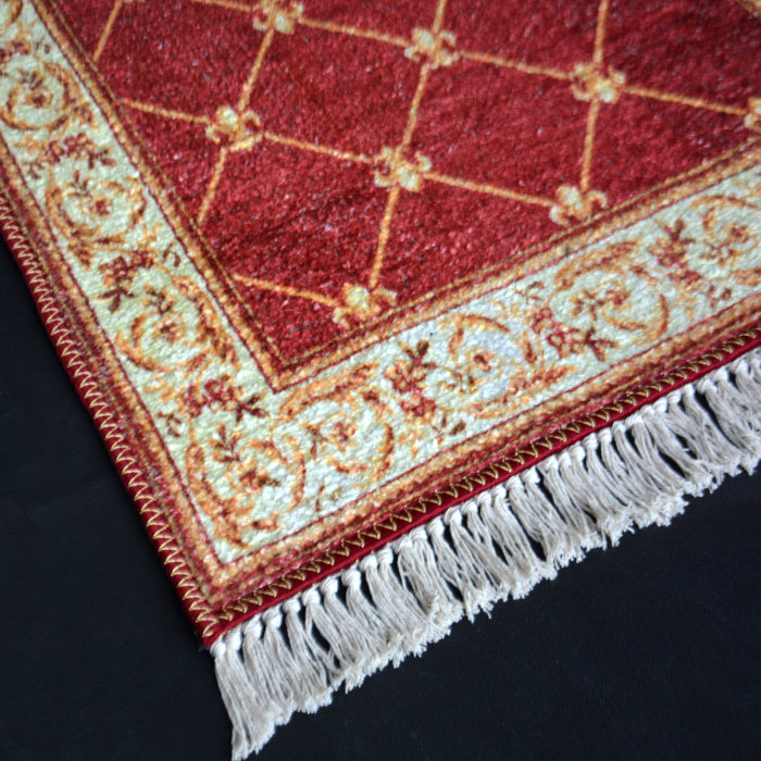 Silk Carpet Persian Design Collection Red – Living Room Rug – 90 cm x 150 cm (~3 Feet x 5 Feet) - Avioni