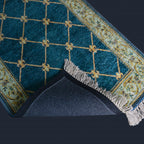 Silk Carpet Persian Design Collection Teal – Living Room Rug – 90 cm x 150 cm (~3 Feet × 5 Feet)
