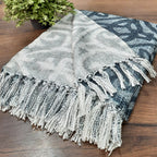 Avioni Beautiful Soft Sofa Throw | Grey & White Double Side Design | Virgin Premium Polyester Slub Handloom Sofa Throw