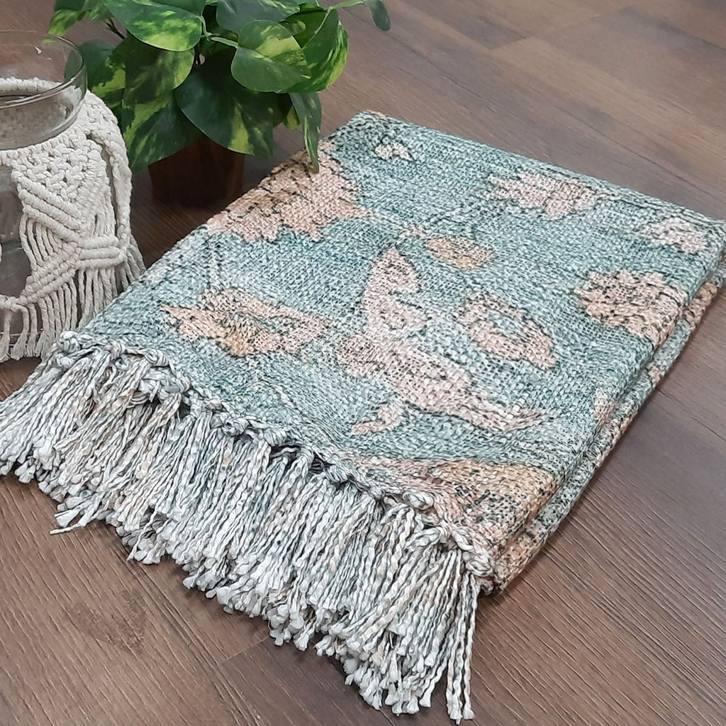 Avioni Beautiful Soft Sofa Throw | Modern Abstract Design | Virgin Premium Polyester Slub Handloom Sofa Throw