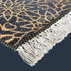 Silk Carpet Modern Design Collection Blue With Gold – Living Room Rug – 90cm x 150cm (~3 feet x 5 feet)-Avioni