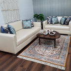 Silk Carpet Persian Design Collection Light Blue Beige – Living Room Rug -Avioni