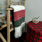 Avioni Sofa Throws/Blankets Super Soft Acrylic Handloom Weaved Red Green (Aura Collection)-127×152 cm (50 x 60 Inch)
