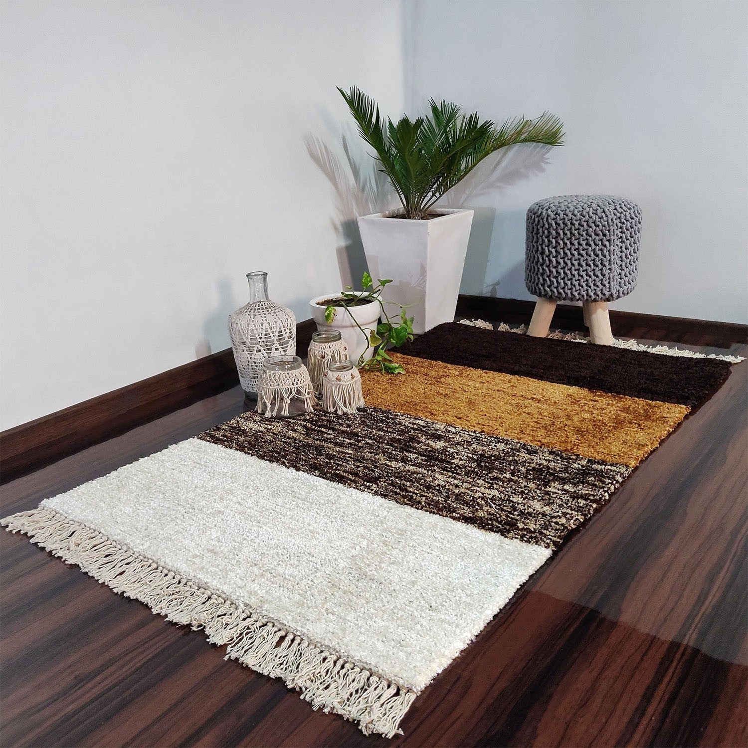 Avioni Carpets for Living Room/Pooja Room – Neo Modern Collection Brown Gradients Carpet/Rug – 90cm x 150cm (~3×5 Feet)