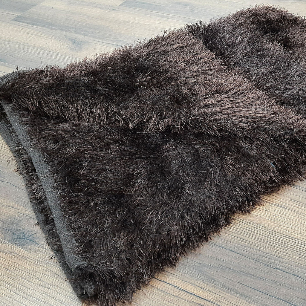 Avioni Handloom Durry For Living Room In Flurry Yarn Fur Material- Reversible for double side usage- Light weight -No antislip backing