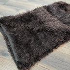 Avioni Handloom Durry For Living Room In Flurry Yarn Fur Material- Reversible for double side usage- Light weight -No antislip backing