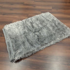 Avioni Handloom Flurry Yarn Fur Dhurrie – Reversible Silver