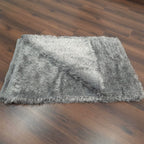 Avioni Handloom Flurry Yarn Fur Dhurrie – Reversible Silver
