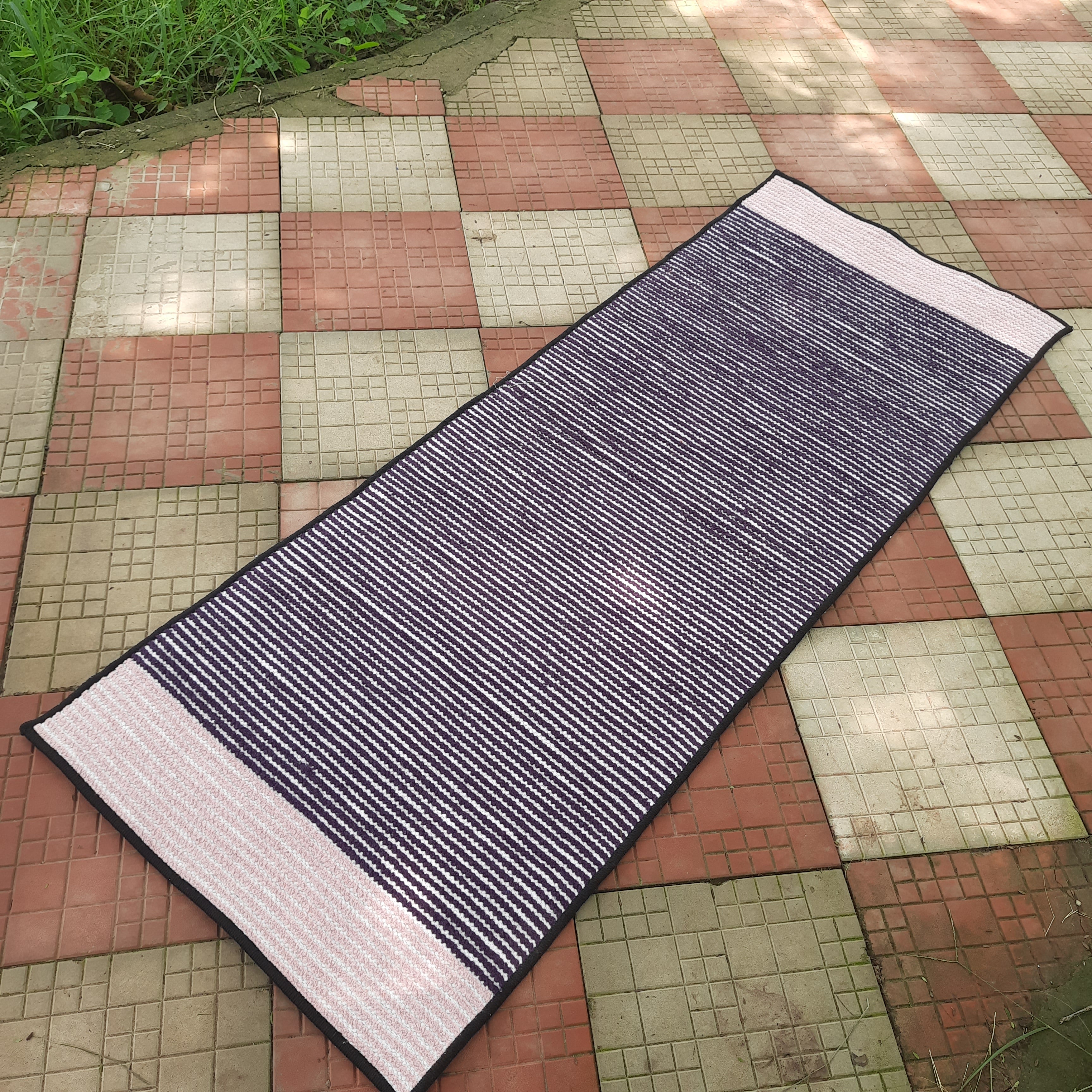 Avioni Luxury Soft Premium Chenille Stripe-Multi Color-Yoga Mat  60cm x 180cm (~2×5.5 Feet)