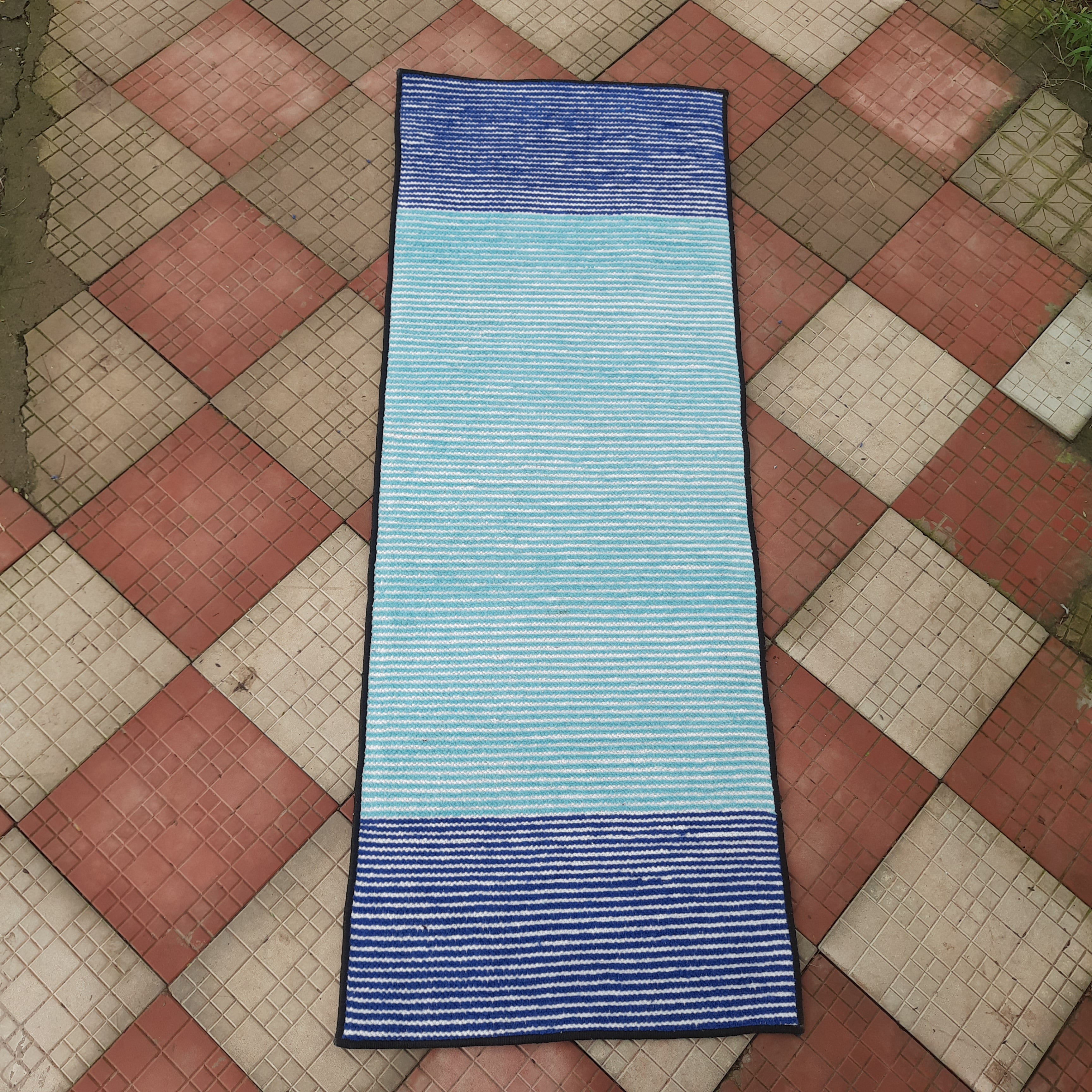 Avioni Luxury Soft Premium Chenille Stripe -Multi Color- Yoga Mat 60cm x 180cm (~2×5.5 Feet)