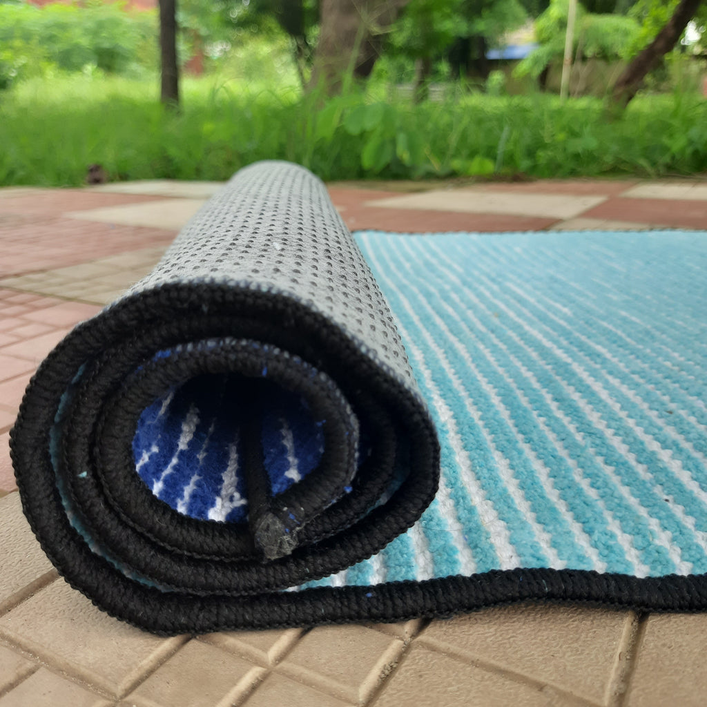 Avioni Luxury Soft Premium Chenille Stripe -Multi Color- Yoga Mat 60cm x 180cm (~2×5.5 Feet)