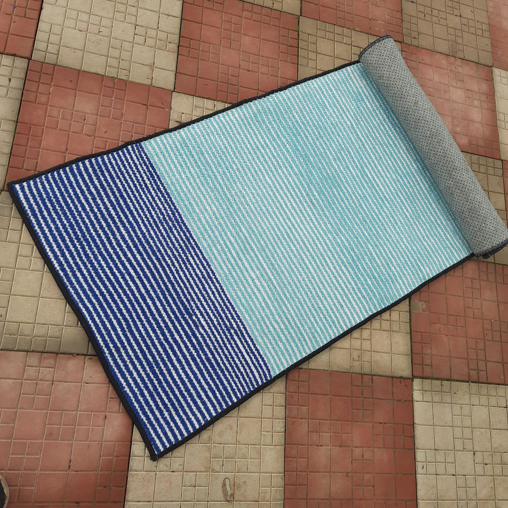 Avioni Luxury Soft Premium Chenille Stripe -Multi Color- Yoga Mat 60cm x 180cm (~2×5.5 Feet)