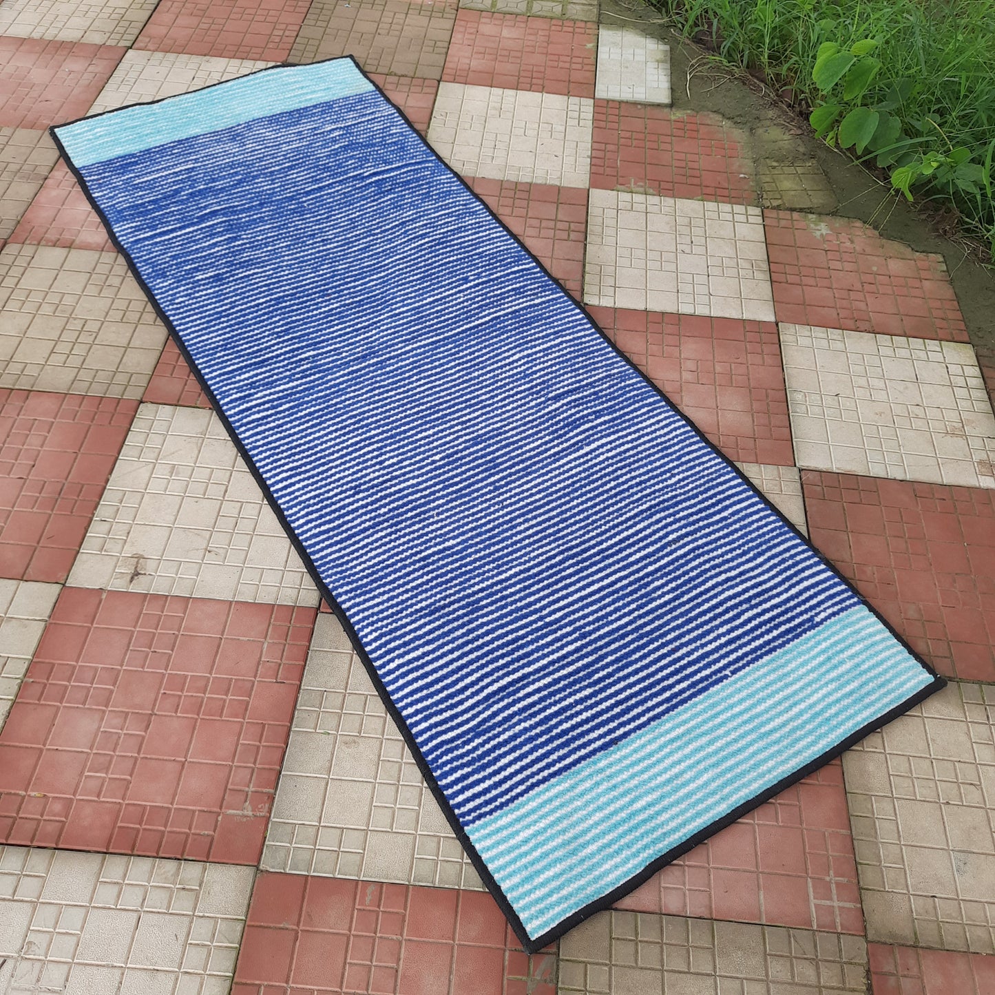 Avioni Luxury Soft Premium Chenille Stripe -Multi Color- Yoga Mat 60cm x 180cm (~2×5.5 Feet)