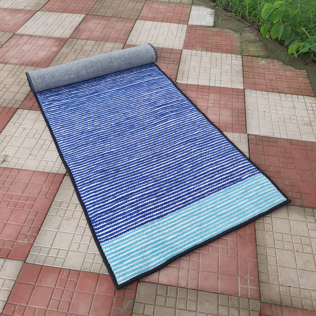 Avioni Luxury Soft Premium Chenille Stripe -Multi Color- Yoga Mat 60cm x 180cm (~2×5.5 Feet)