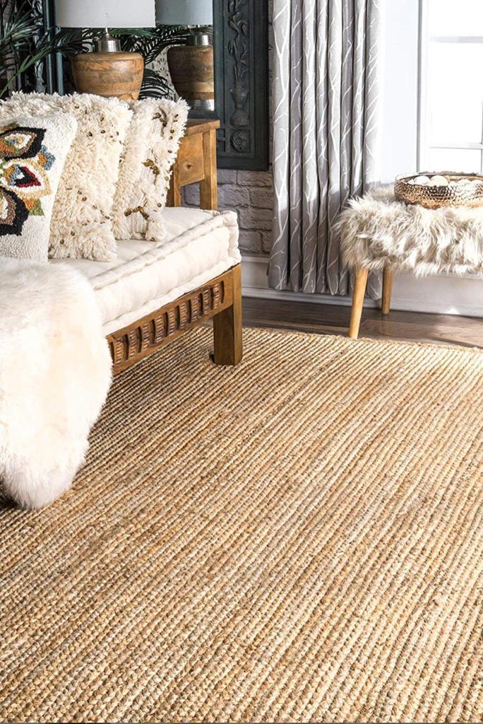 Avioni Home Eco Collection – Handwoven Braided Jute Rectangle Carpet – Handmade and All Natural Rug – Multiple Sizes